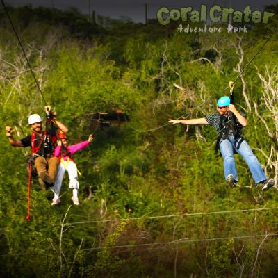 dual racing zipline with kids
