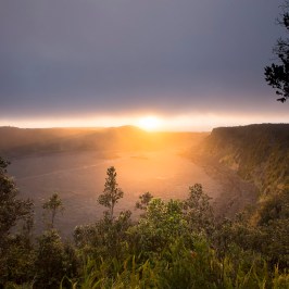 lava crater sunrise