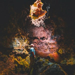 man inside cave