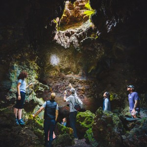 tour group inside cave