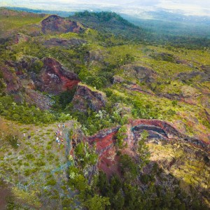 tour group near edge of crater