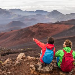PolyAd - Couple at Haleakala pointing