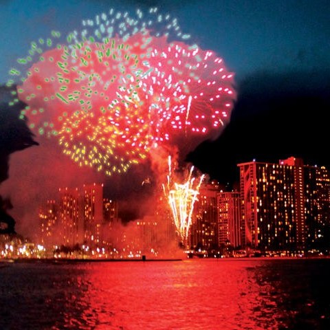 red fireworks waikiki cruise