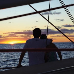 west oahu sunset couple