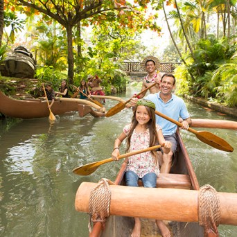 canoeing through the villages