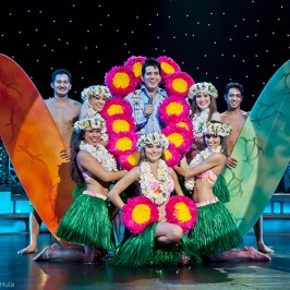 elvis and hula dancers