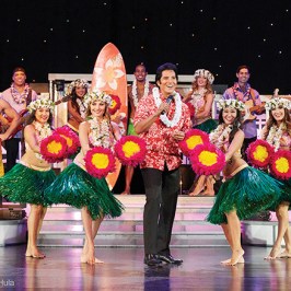 elvis and hula dancers