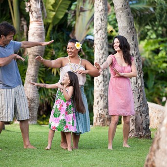 family hula lesson