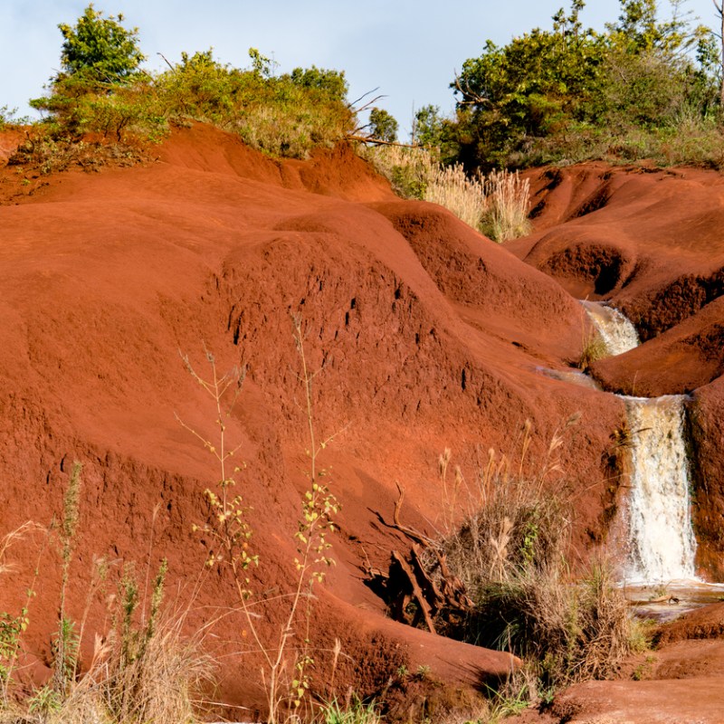 a canyon with a mountain in the background