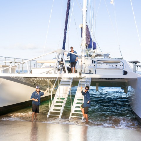 a man in a boat on a body of water