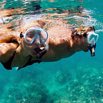 a person swimming in the water