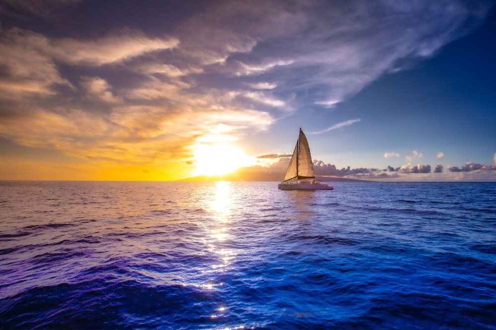 a sunset over a body of water