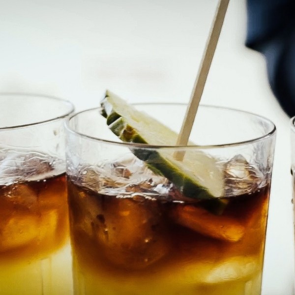 a glass cup on a table