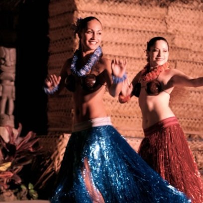 a group of people riding on the back of a girl