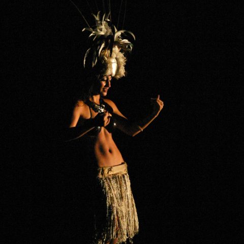 a person in a dark room