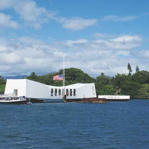 a small boat in a large body of water