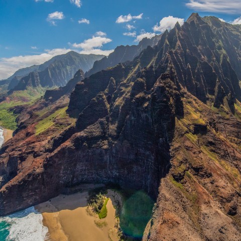 a canyon with a mountain in the background