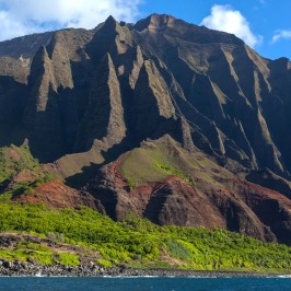 a view of a large mountain in the background
