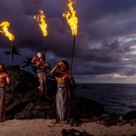 a group of people on a beach
