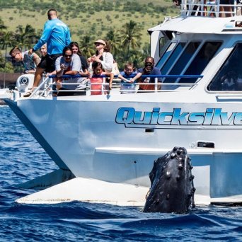 a man riding on the back of a boat in the water