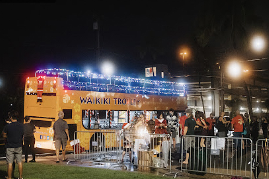 holiday lights trolley