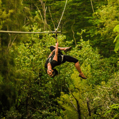 upside down ziplining