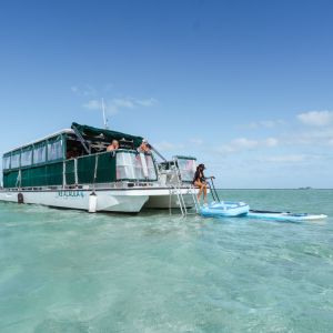 a small boat in a body of water