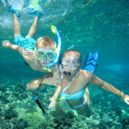 a girl in a pool of water