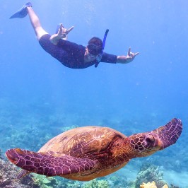 a man swimming in the water
