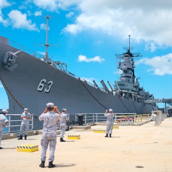 a large ship in the snow