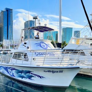 a large ship in the water